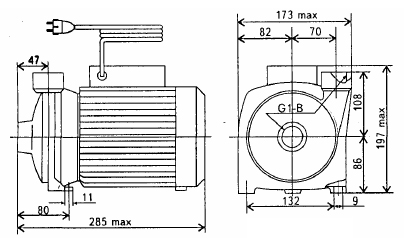 Размеры электронасоса БЦ-1,6-20У1.1