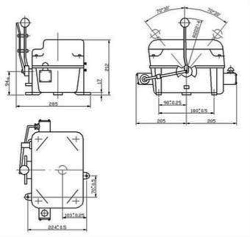 Рис.1. Габаритный чертеж командоконтроллеров ЭК-8200